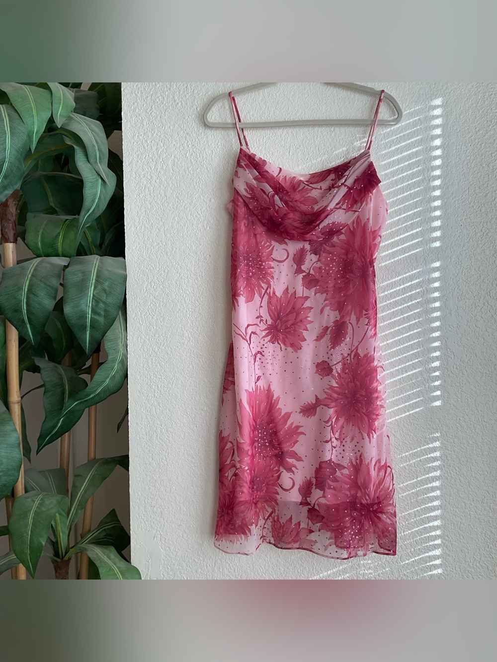 Vintage Onyx Pink Floral Slip Dress
